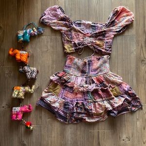 Hello Molly “Boho Top with Matching High Waisted Skirt” (Size Medium)